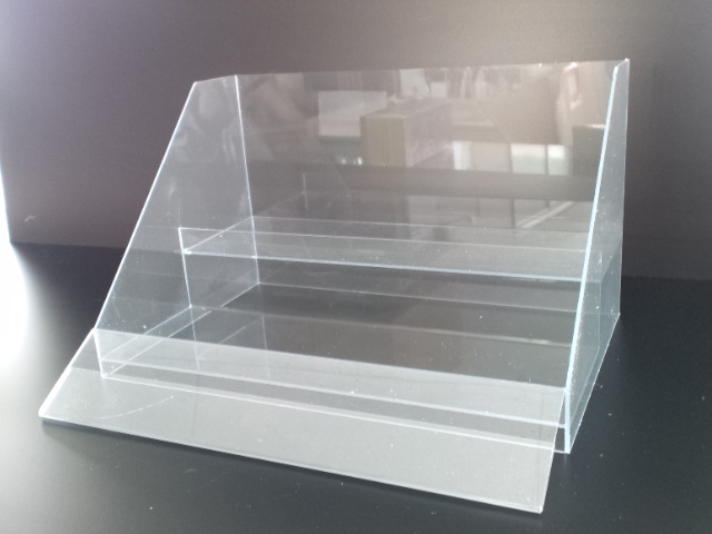 透明エンビ2㎜厚製　POP挿し付きひな壇